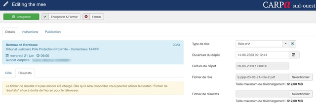 Éditer les mises en états